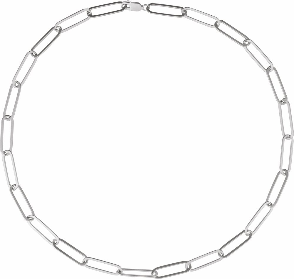 Sterling Silver 6.2 mm Paperclip-Style 20" Chain