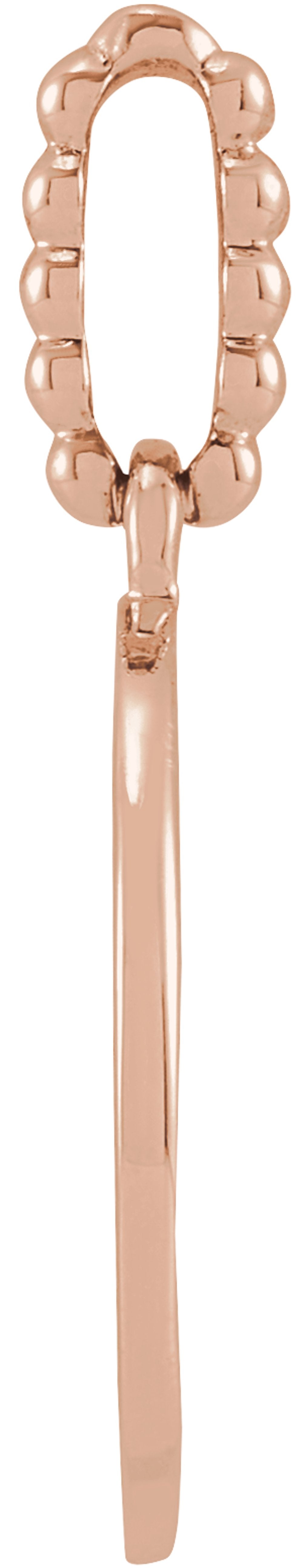 14K Rose Blue Enamel Evil Eye Pendant