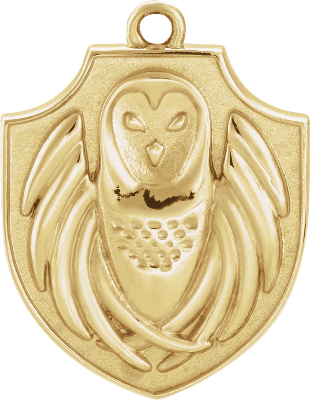 10K Yellow Owl Shield Dangle