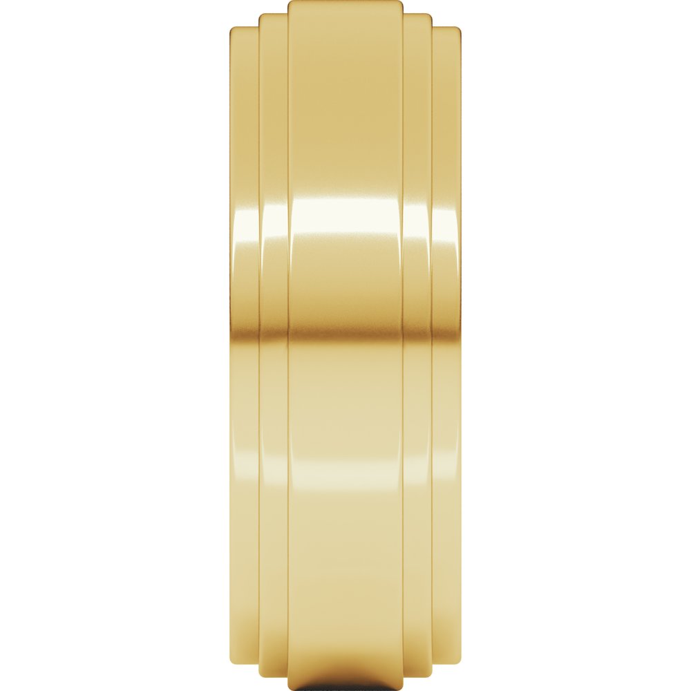 18K Yellow 7 mm Flat Double Stepped Edge Band Size 10