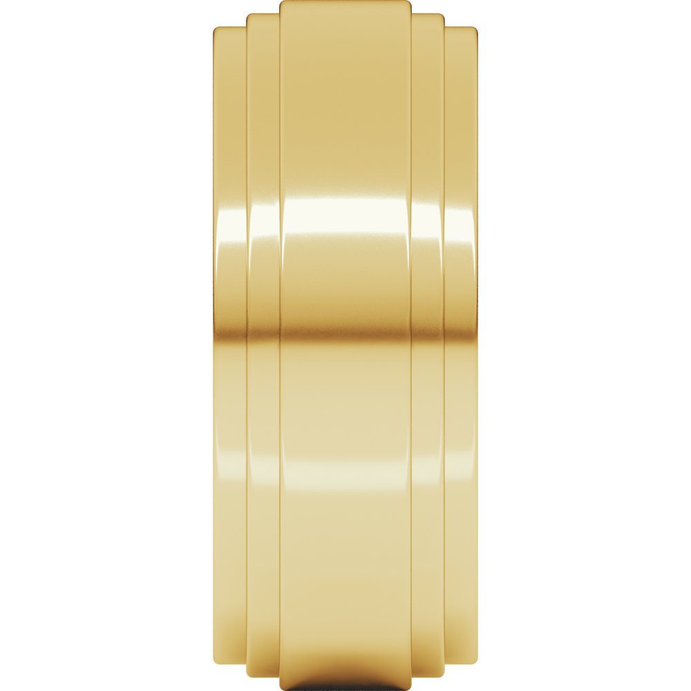 14K Yellow 8 mm Double Stepped-Edge Flat Band Size 13