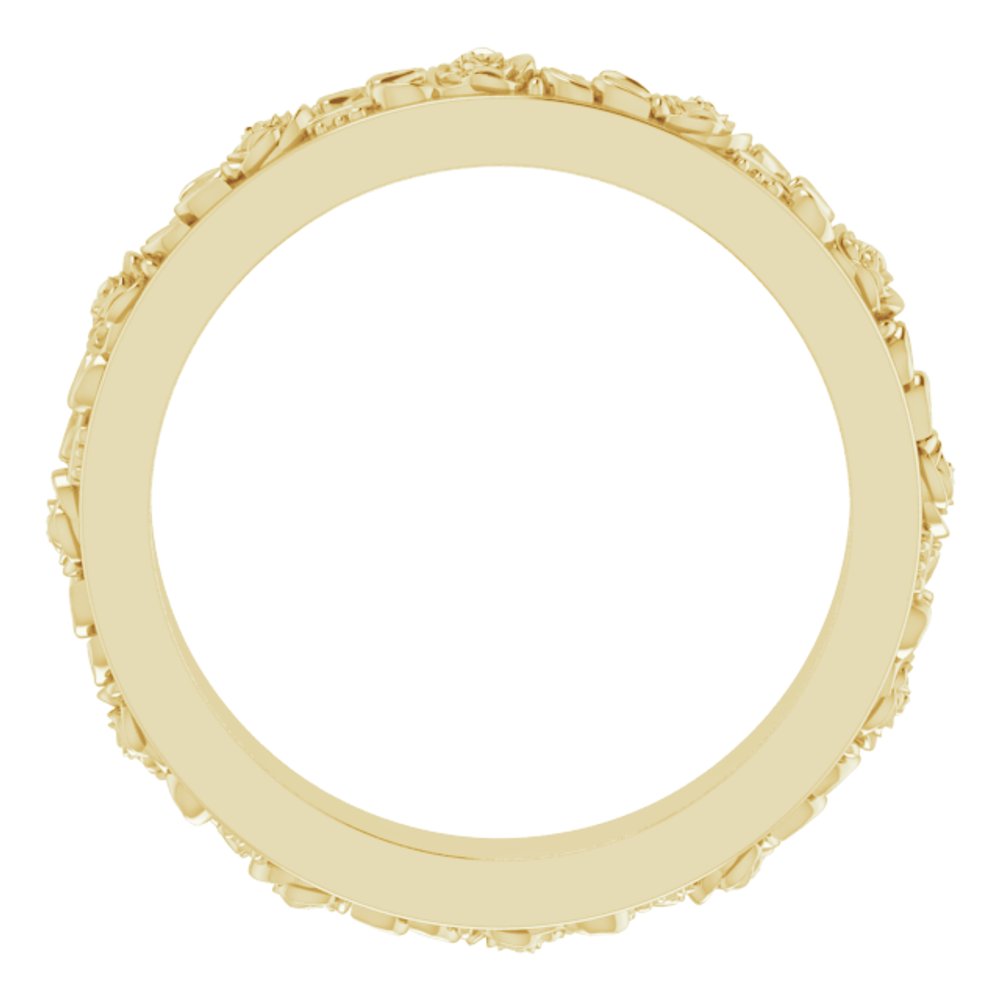14K Yellow Gold 2.7 mm Floral Flat Band Size 4