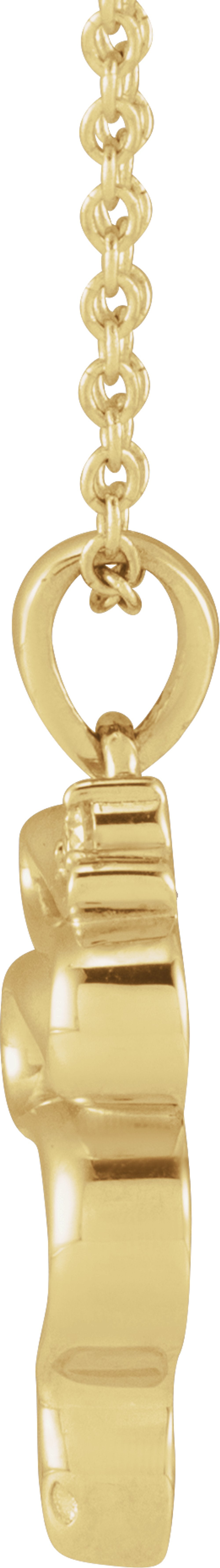 14K Yellow .03 CTW Natural Diamond Serpent 16-18" Necklace