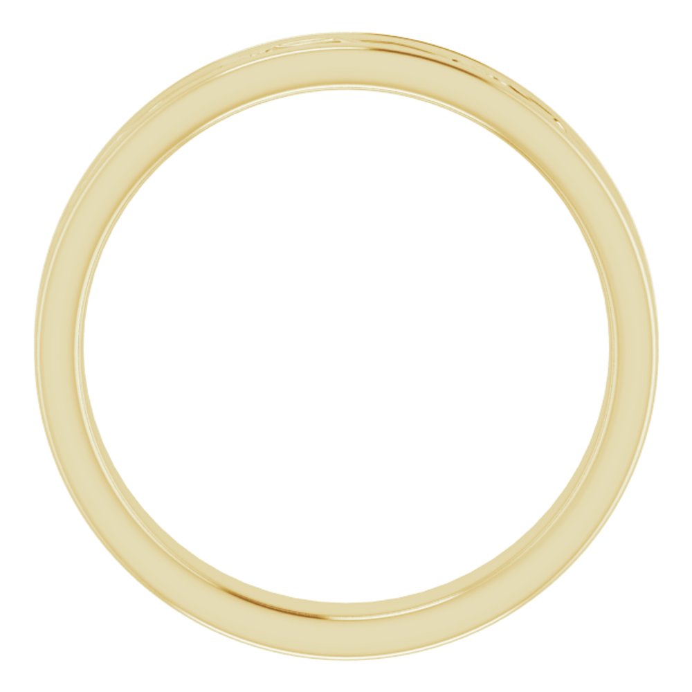 14K Yellow Gold 3.5 mm Floral Flat Band Size 6