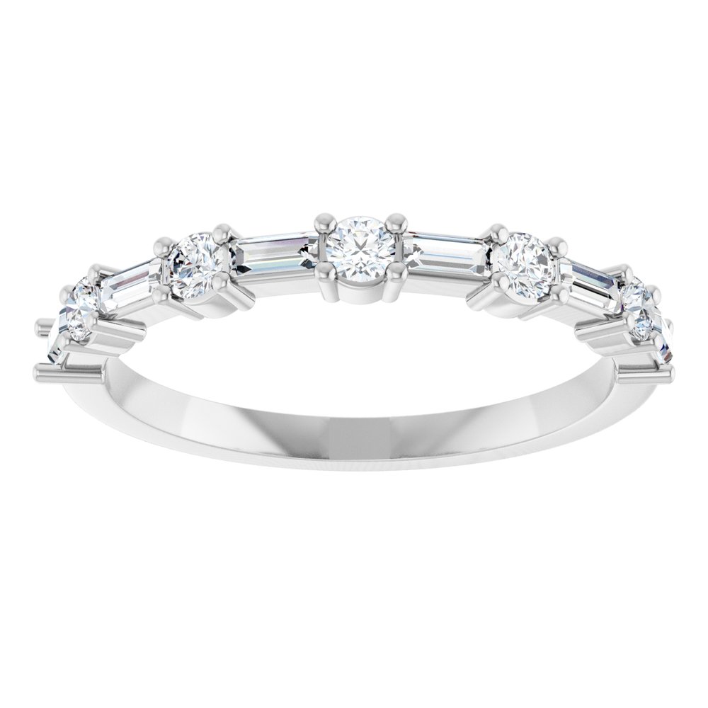 14K White 3/8 CTW Natural Diamond Anniversary Band