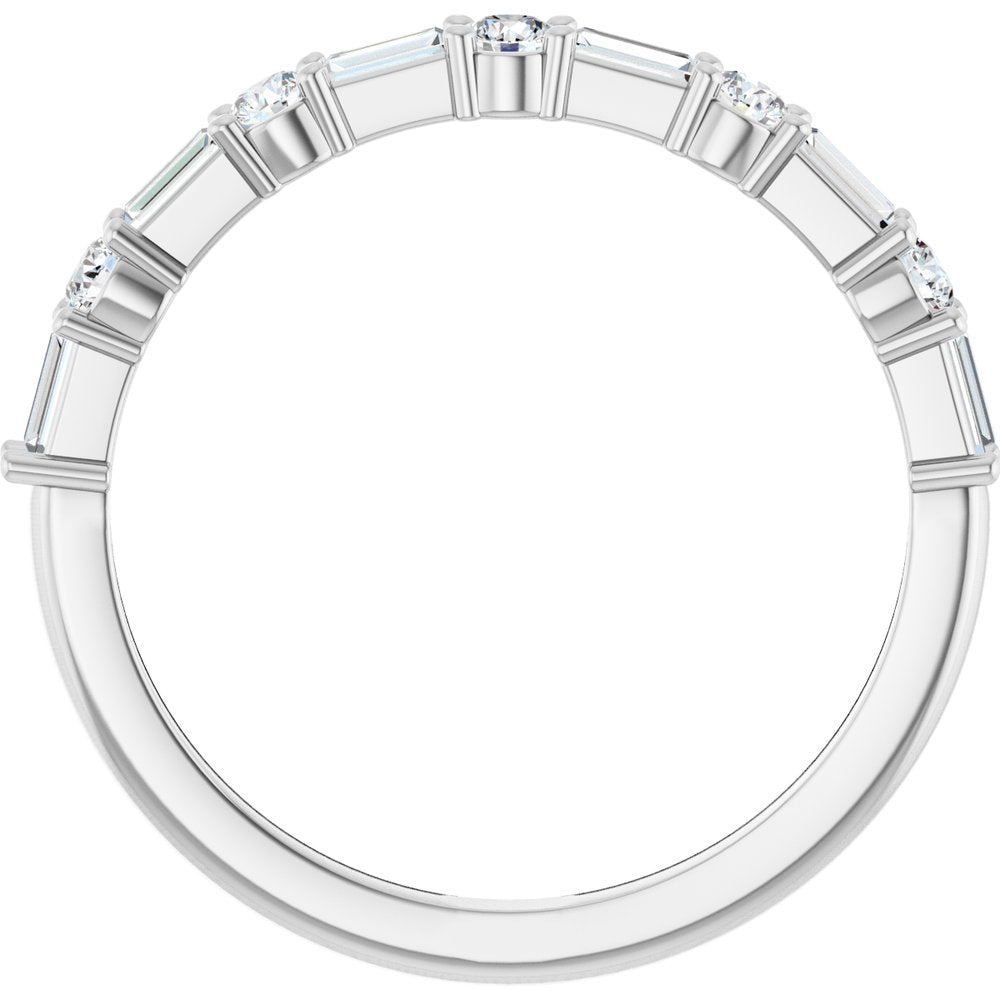 14K White 3/8 CTW Natural Diamond Anniversary Band