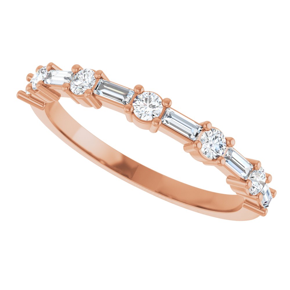 14K Rose 3/8 CTW Lab-Grown Diamond Anniversary Band