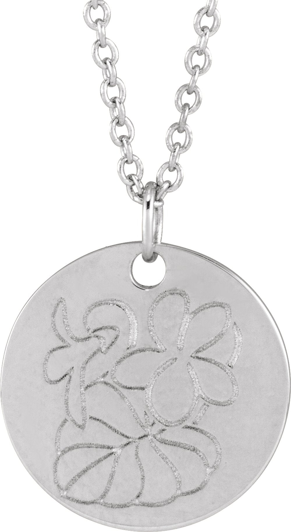 Sterling Silver Violet February Birth Flower 16-18" Necklace