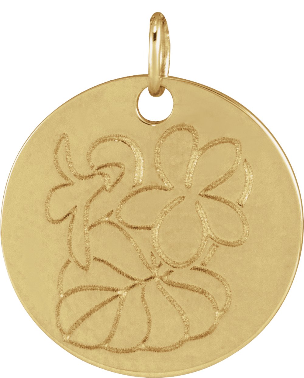14K Yellow Gold Violet February Birth Flower Pendant