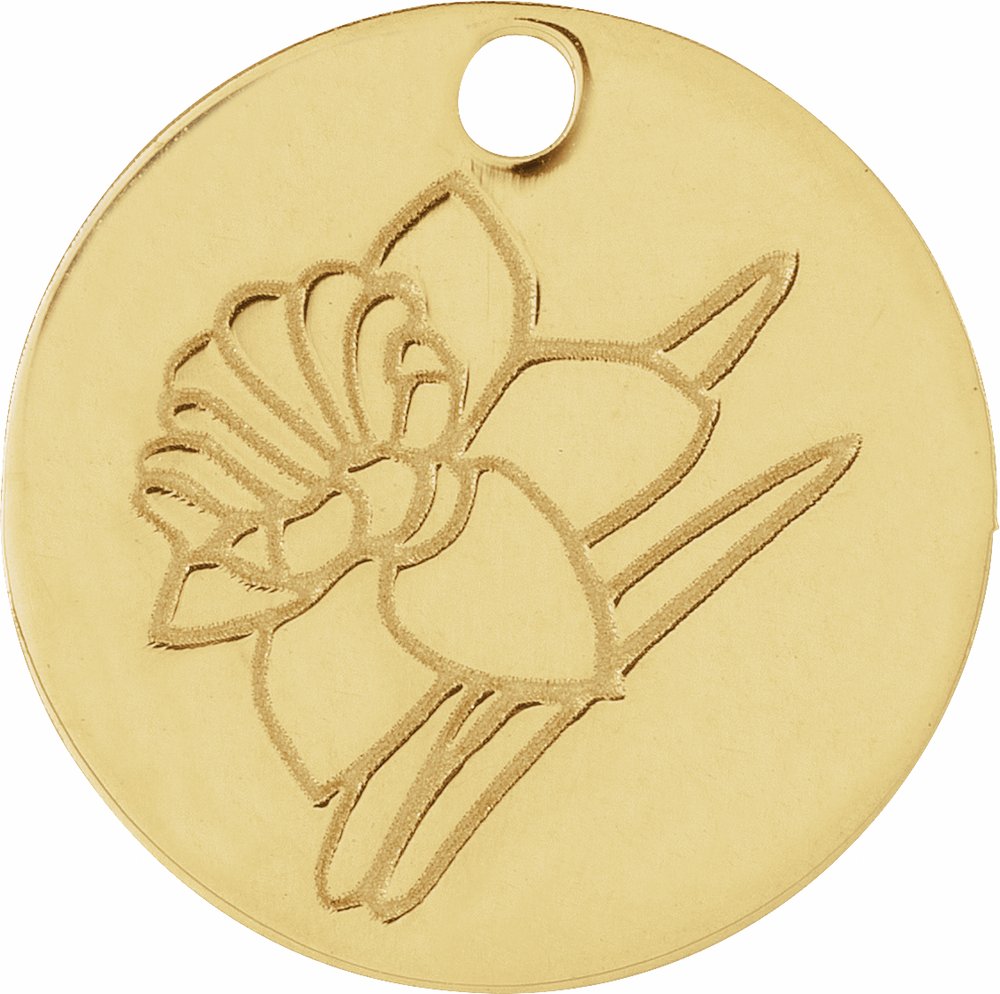 14K Yellow March Daffodil Flower Dangle