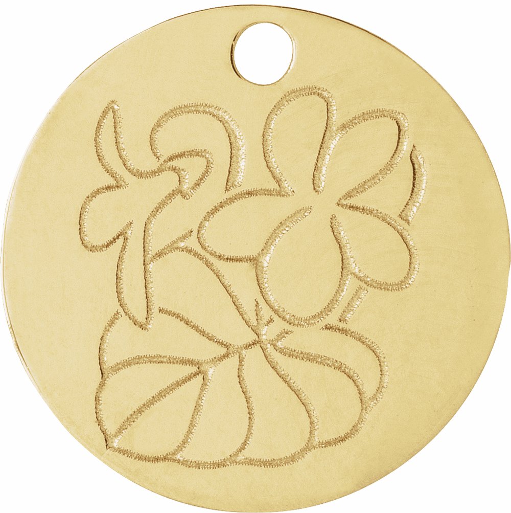 14K Yellow February Violet Flower Dangle