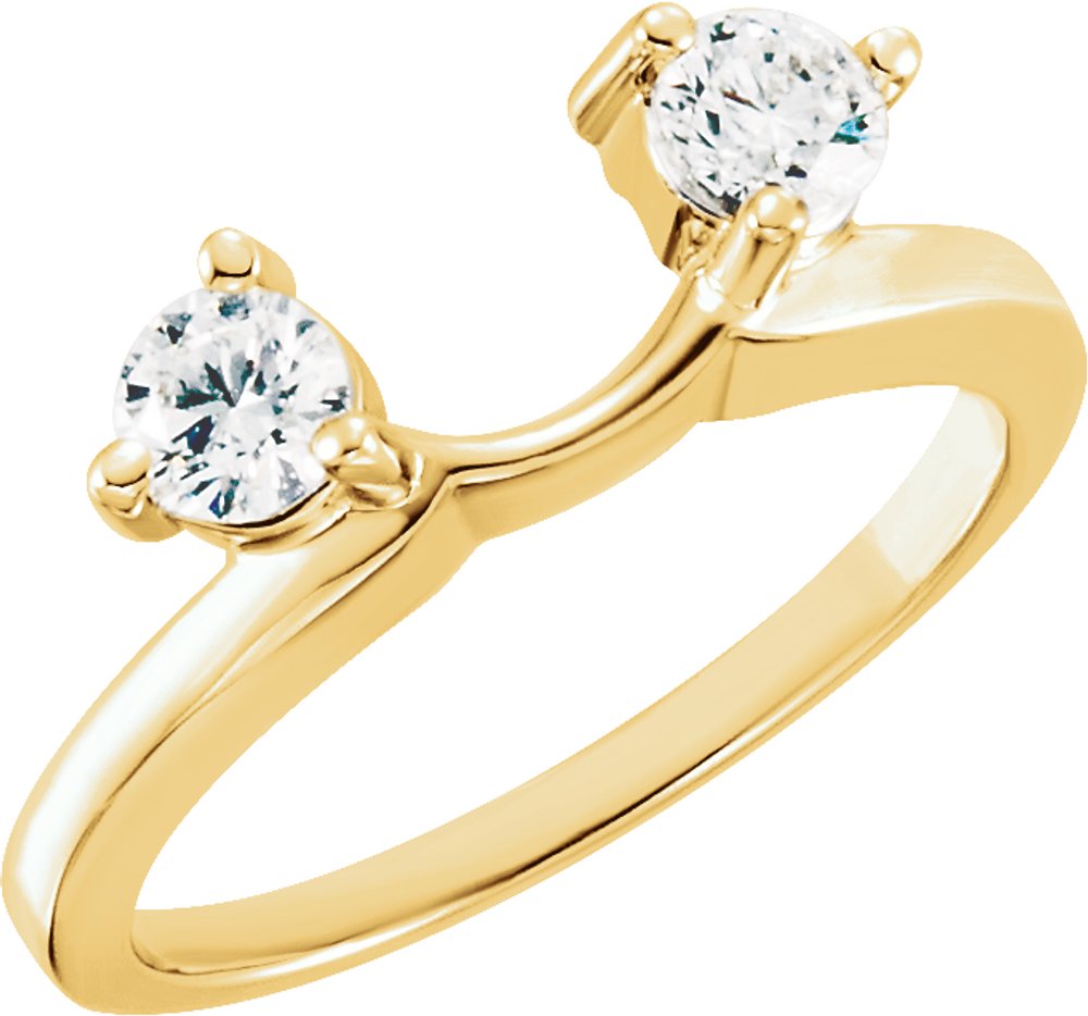 14K Yellow Gold 1/2 CTW Lab Grown Diamond Wrap-Style Ring Enhancer