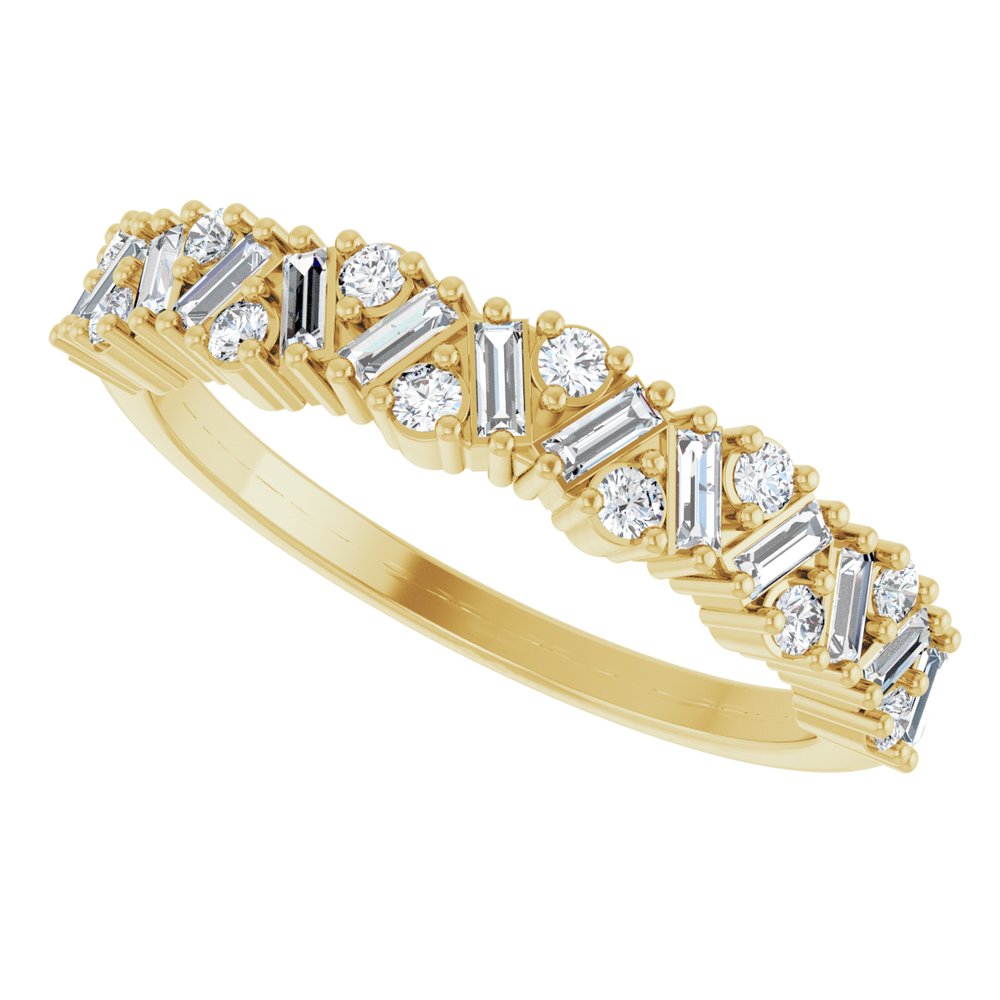 14K Yellow 3/8 CTW Natural Diamond Scattered Anniversary Band