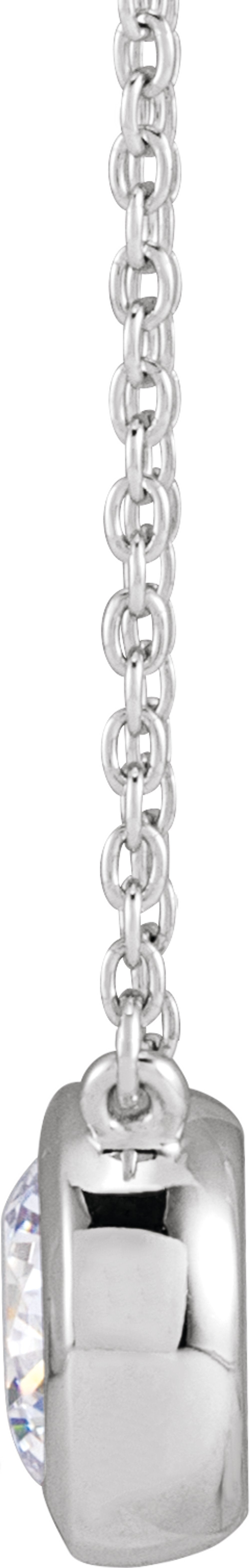 14K White Gold 1 CTW Lab-Grown Diamond Adjustable 16-18" Necklace