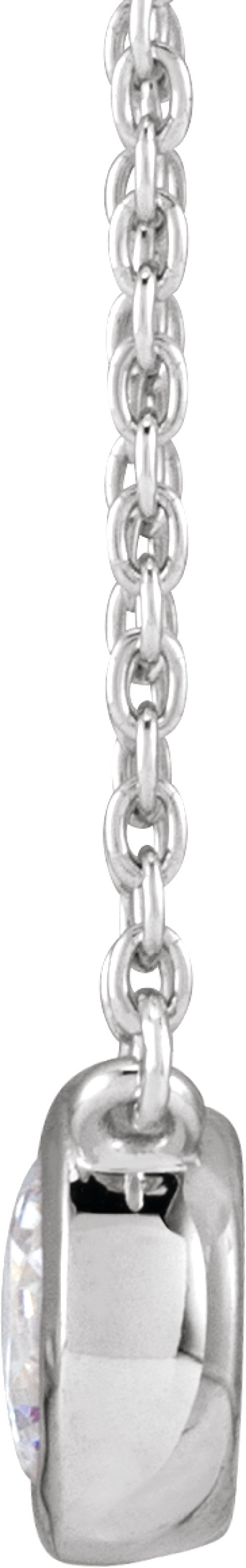 14K White 1/2 CTW Lab-Grown Diamond Adjustable 16-18" Necklace