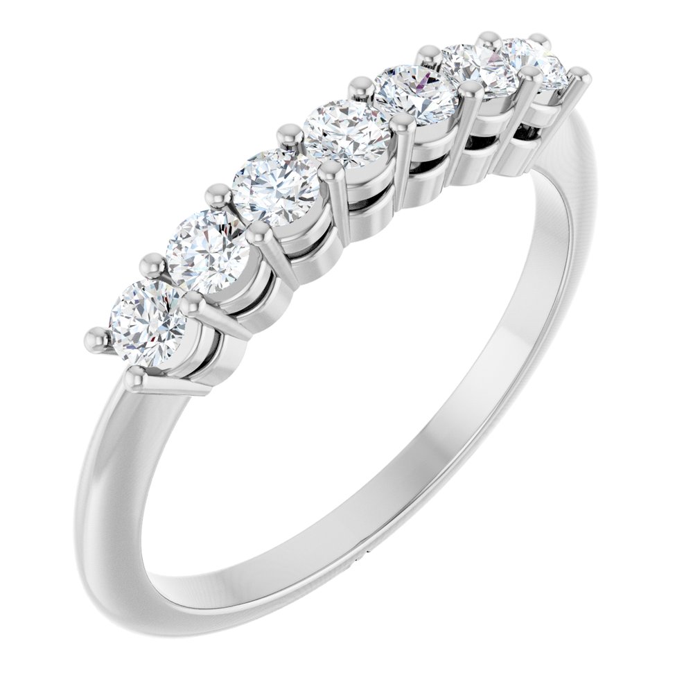 14K White 3/8 CTW Natural Diamond Seven-Stone Anniversary Band