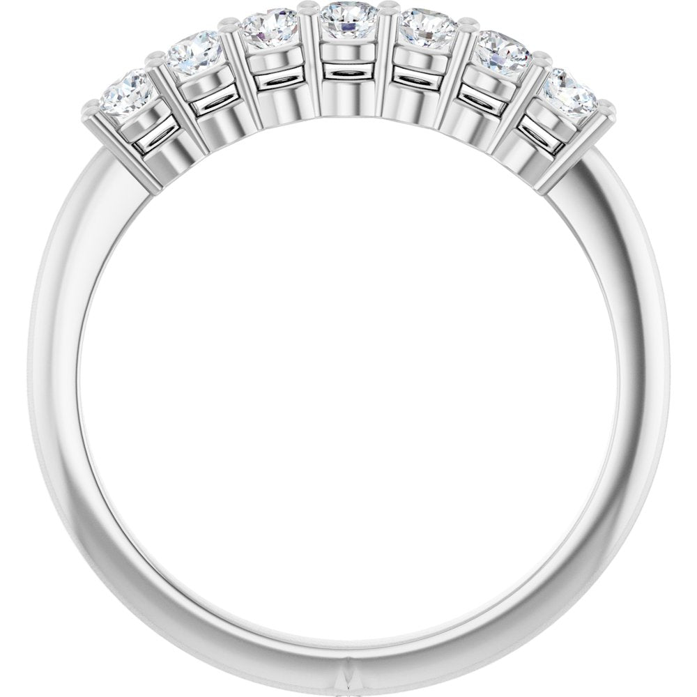 14K White 3/8 CTW Natural Diamond Seven-Stone Anniversary Band