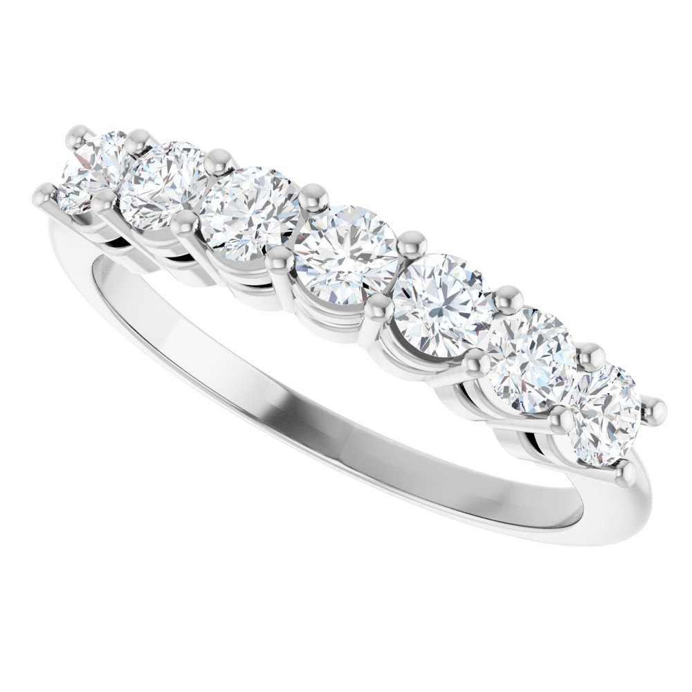 14K White 5/8 CTW Lab-Grown Diamond 7-Stone Anniversary Band