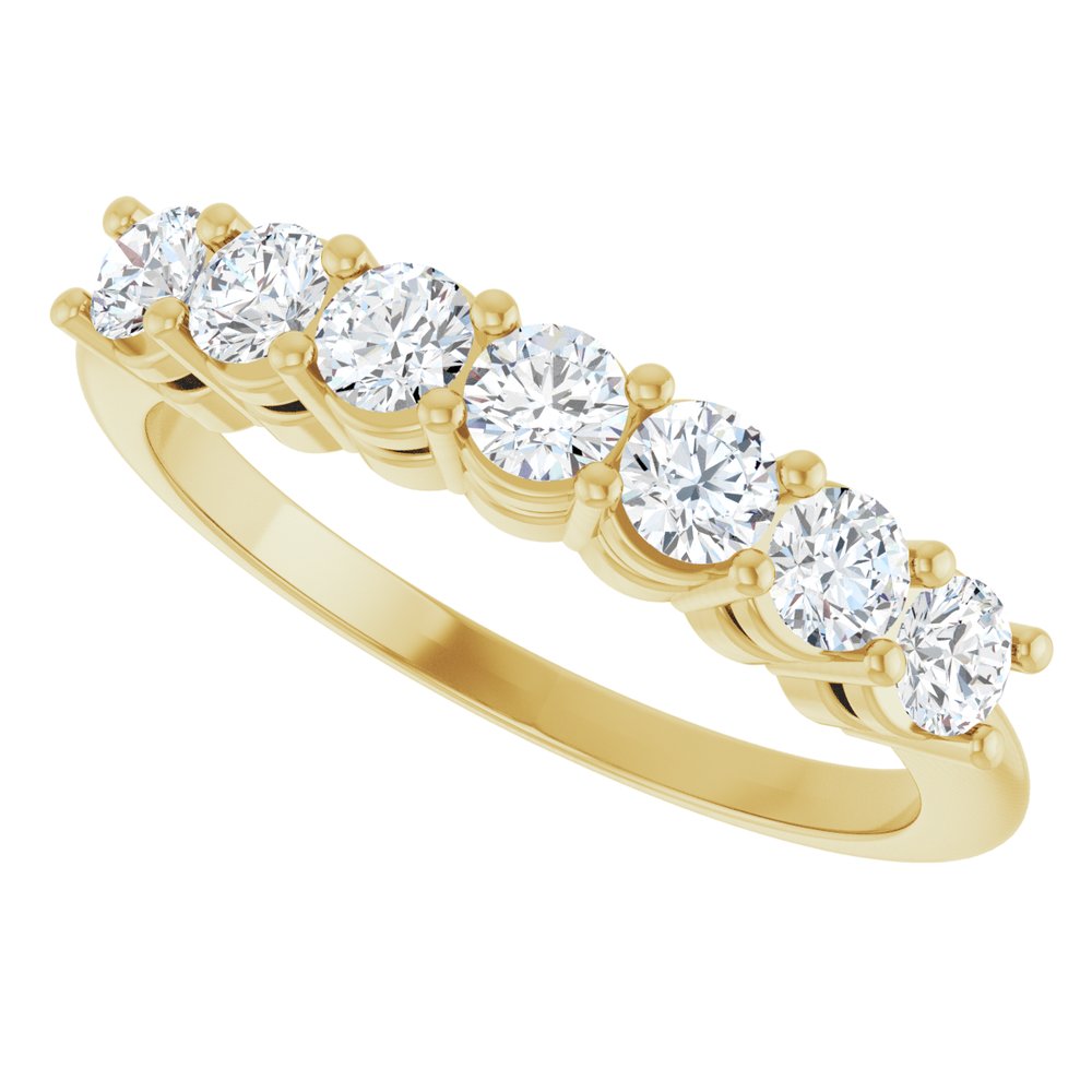 14K Yellow 5/8 CTW Lab-Grown Diamond 7-Stone Anniversary Band