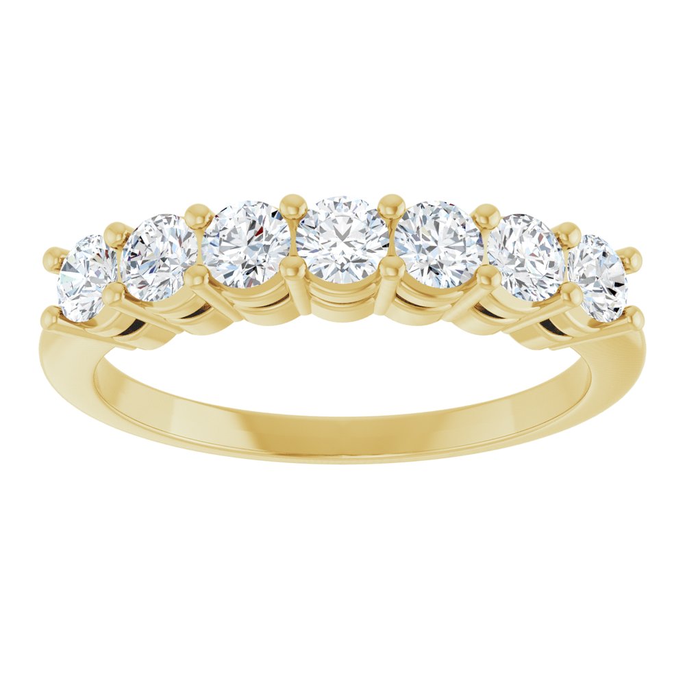 14K Yellow 5/8 CTW Lab-Grown Diamond 7-Stone Anniversary Band