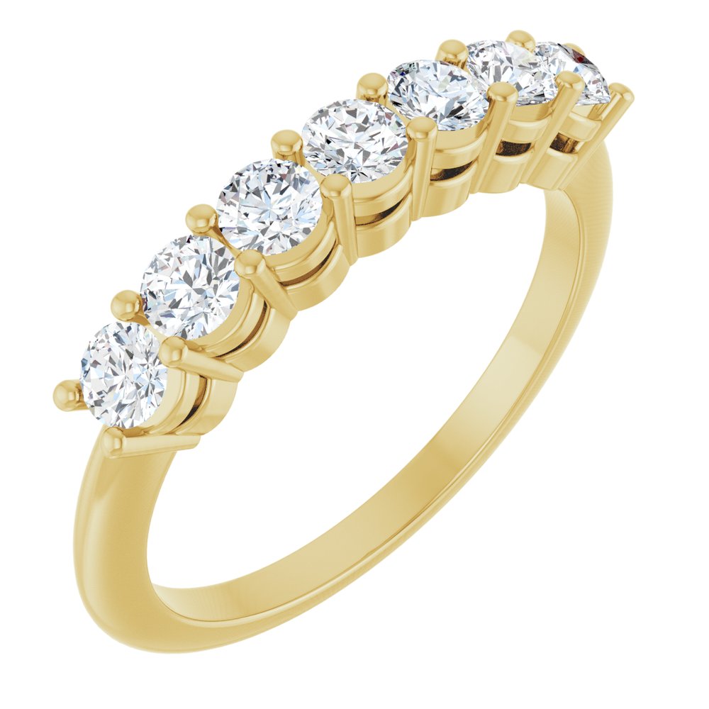14K Yellow 5/8 CTW Lab-Grown Diamond 7-Stone Anniversary Band