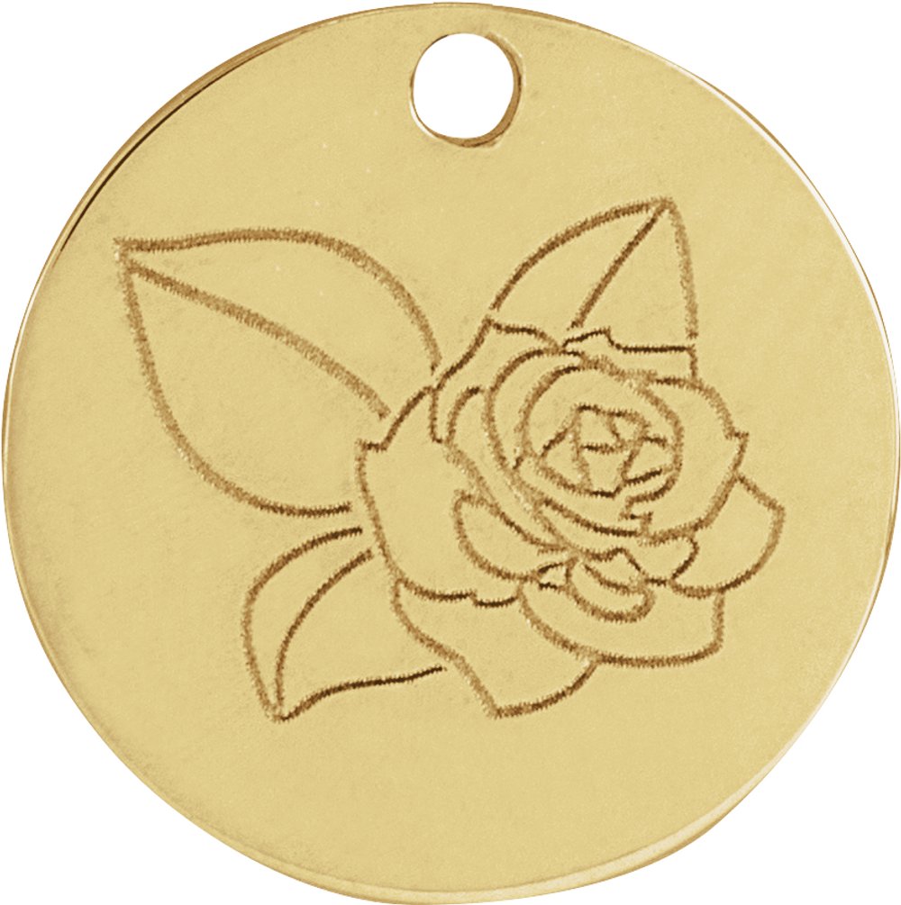 14K Yellow June Rose Flower Dangle