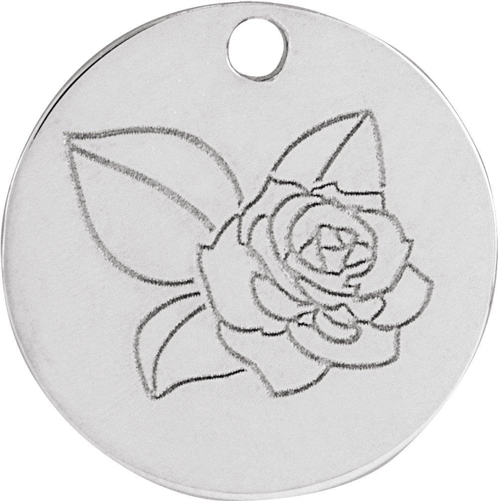 10K White June Rose Flower Dangle