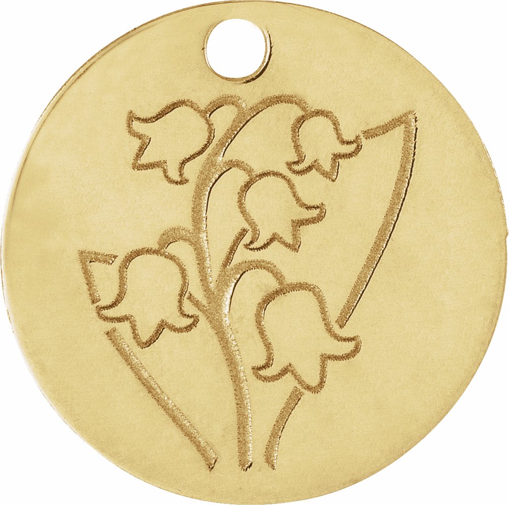 14K Yellow May Lily of the Valley Flower Dangle