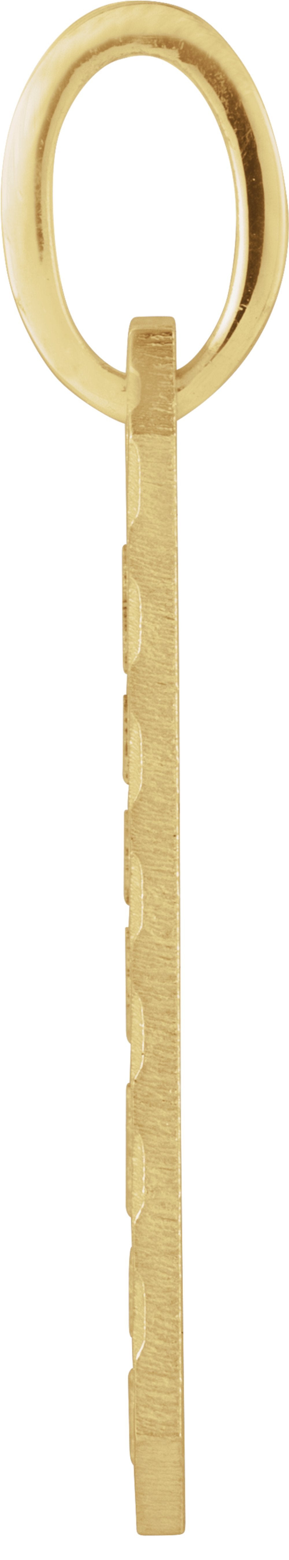 14K Yellow Gold Engravable Patterned Dog Tag