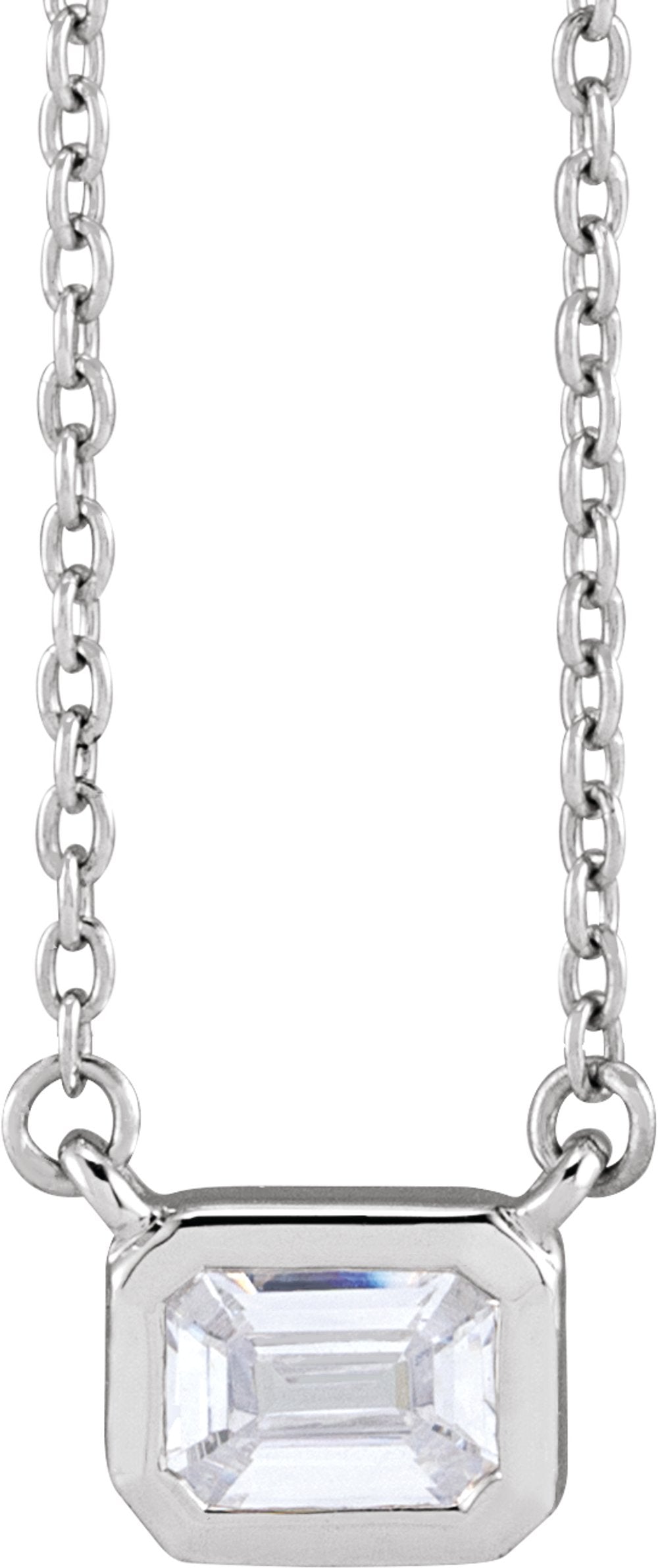 14K White Gold 1/2 CTW Lab-Grown Diamond Adjustable 16-18" Necklace