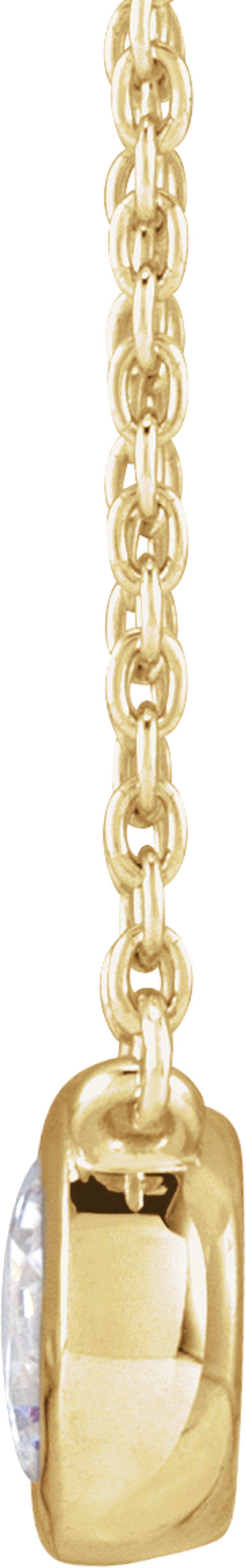 14K Yellow Gold 1/2 CTW Lab-Grown Diamond Adjustable 16-18" Necklace