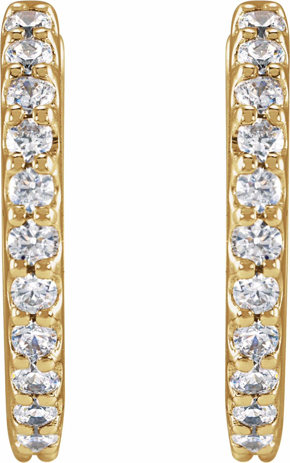 14K Yellow 1/2 CTW Lab-Grown Diamond 13.64 mm Hoop Earrings