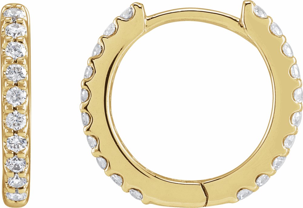 14K Yellow Gold 1/3 CTW Lab-Grown Diamond 12.6 mm Hoop Earrings