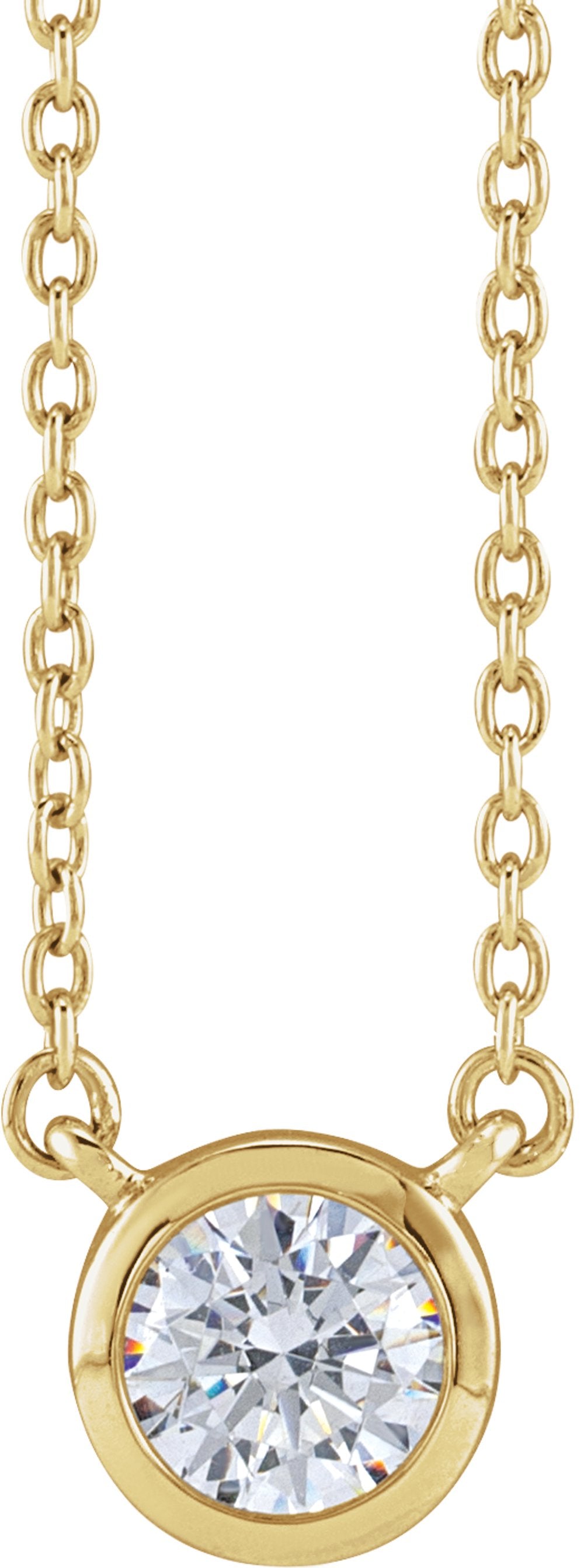14K Yellow Gold 1/2 CTW Lab-Grown Diamond Adjustable 16-18" Necklace