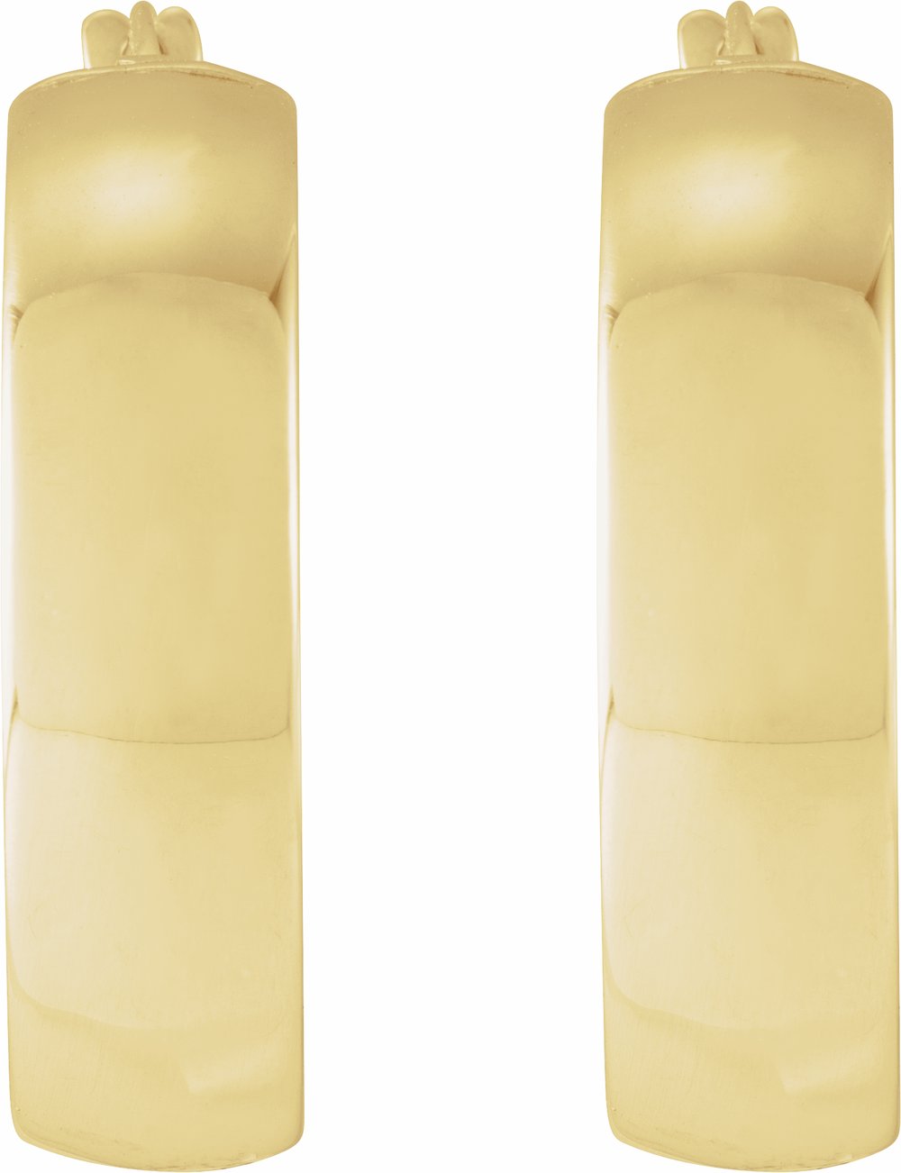 14K Yellow Gold 20 mm Tube Hoop Earrings