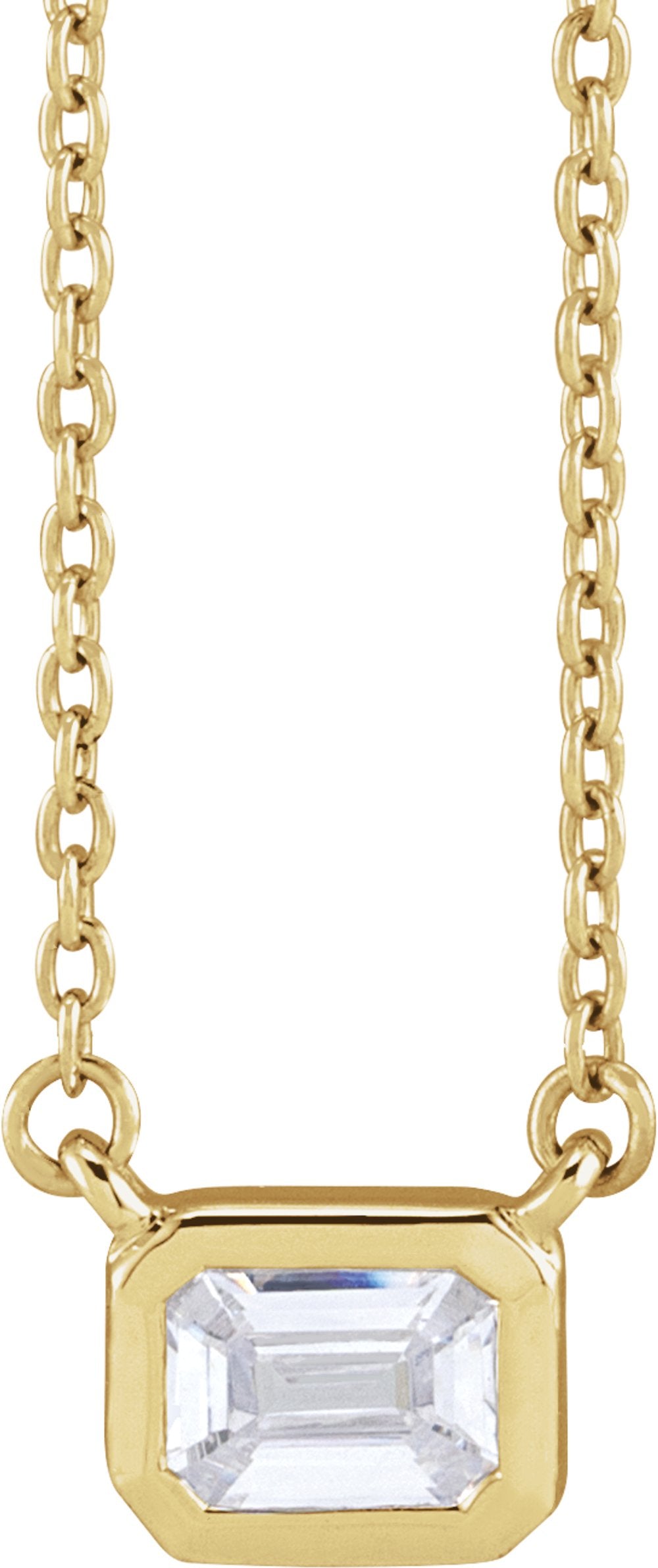 14K Yellow Gold 1/2 CTW Lab-Grown Diamond Adjustable 16-18" Necklace