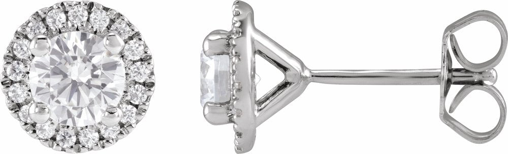 14K White Gold 1 CTW Lab-Grown Diamond Cocktail-Style Stud Earrings