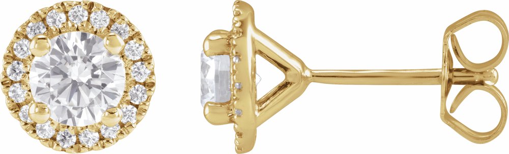 14K Yellow Gold 1 CTW Lab-Grown Diamond Cocktail-Style Stud Earrings