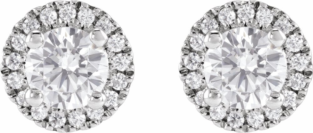 14K White Gold 1 CTW Lab-Grown Diamond Cocktail-Style Stud Earrings