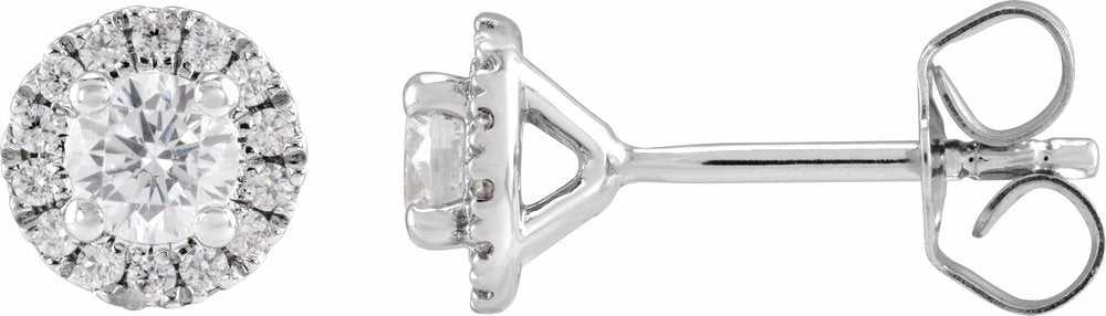 14K White Gold 1/2 CTW Lab-Grown Diamond Cocktail-Style Stud Earrings