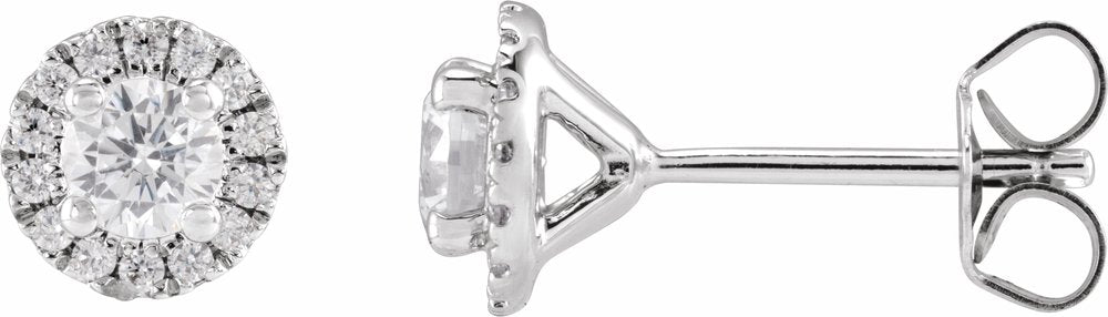 14K White Gold 3/4 CTW Lab-Grown Diamond Cocktail-Style Stud Earrings