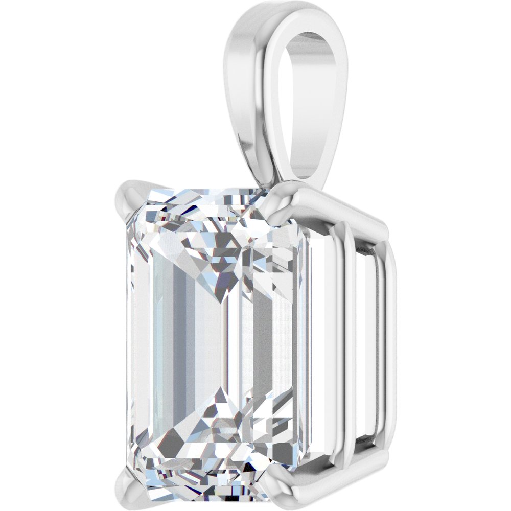 14K White Gold 1 CT Lab-Grown Diamond Pendant