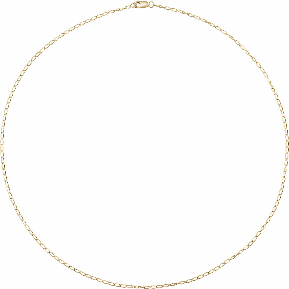 14K Yellow Gold-Filled 1.6 mm Elongated Curb 18" Chain