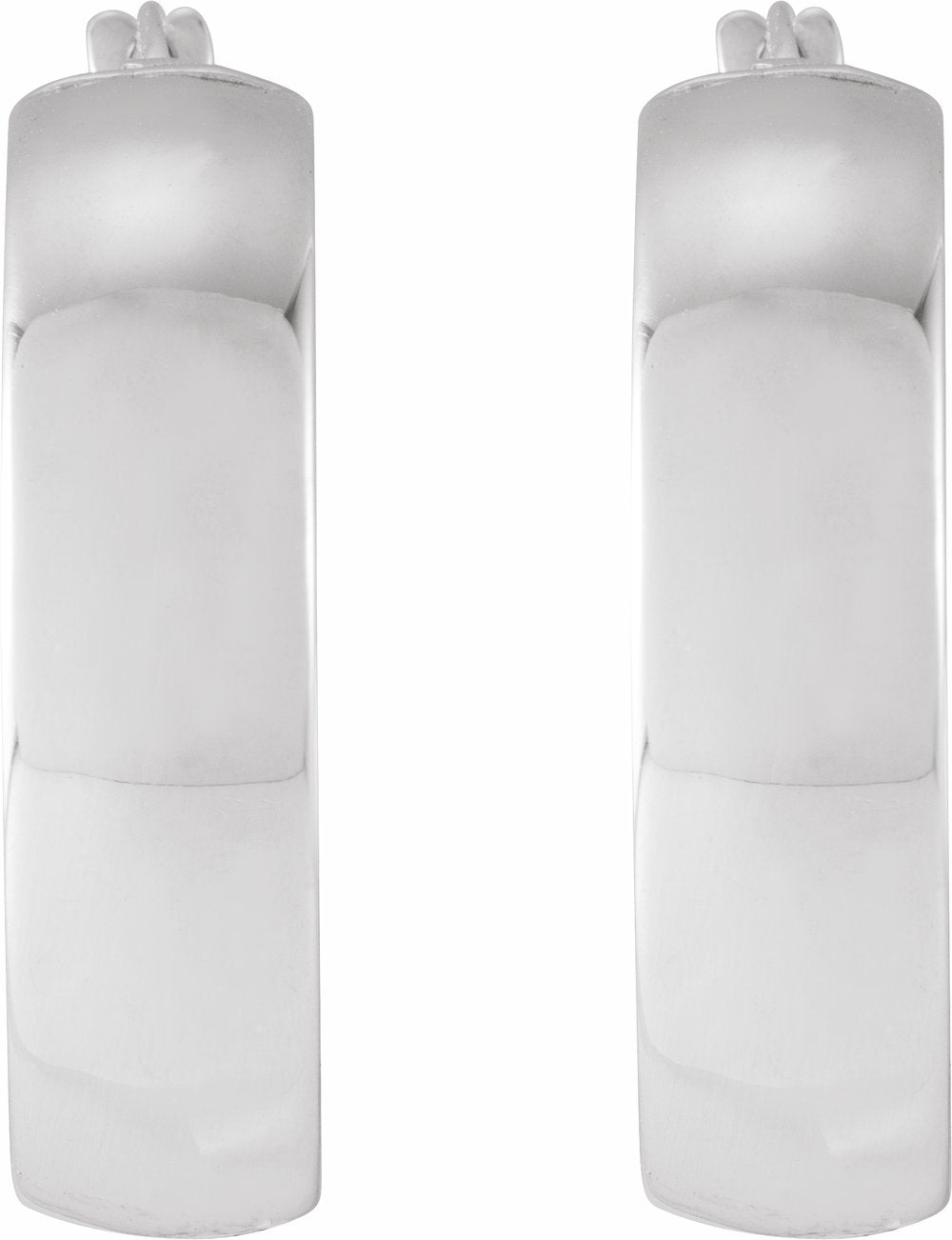 14K White 20 mm Tube Hoop Earrings