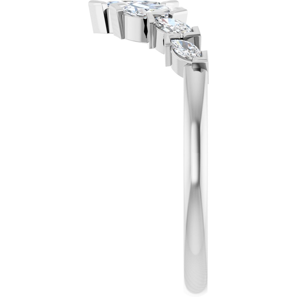 14K White 1/2 CTW Lab-Grown Diamond Contour Band