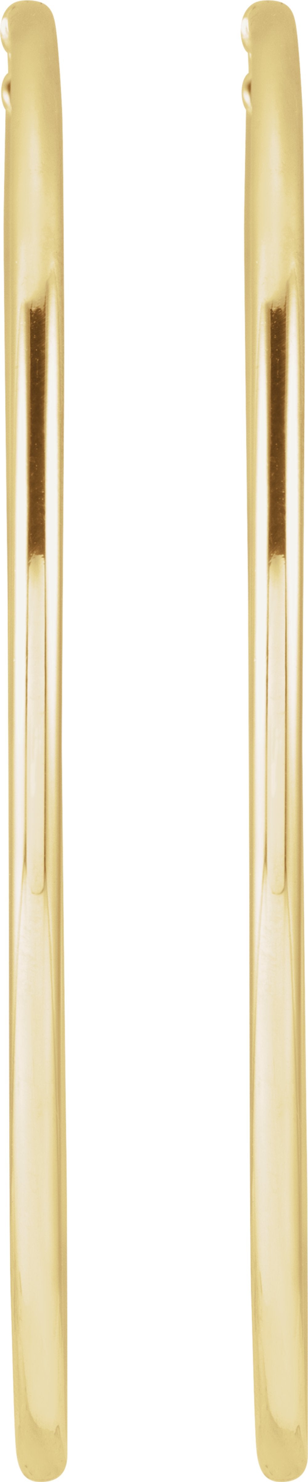 14K Yellow Gold Tube 60 mm Hoop Earrings