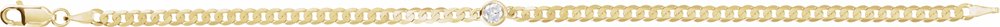 14K Yellow Gold 1/4 CT Natural Diamond Link 7" Bracelet