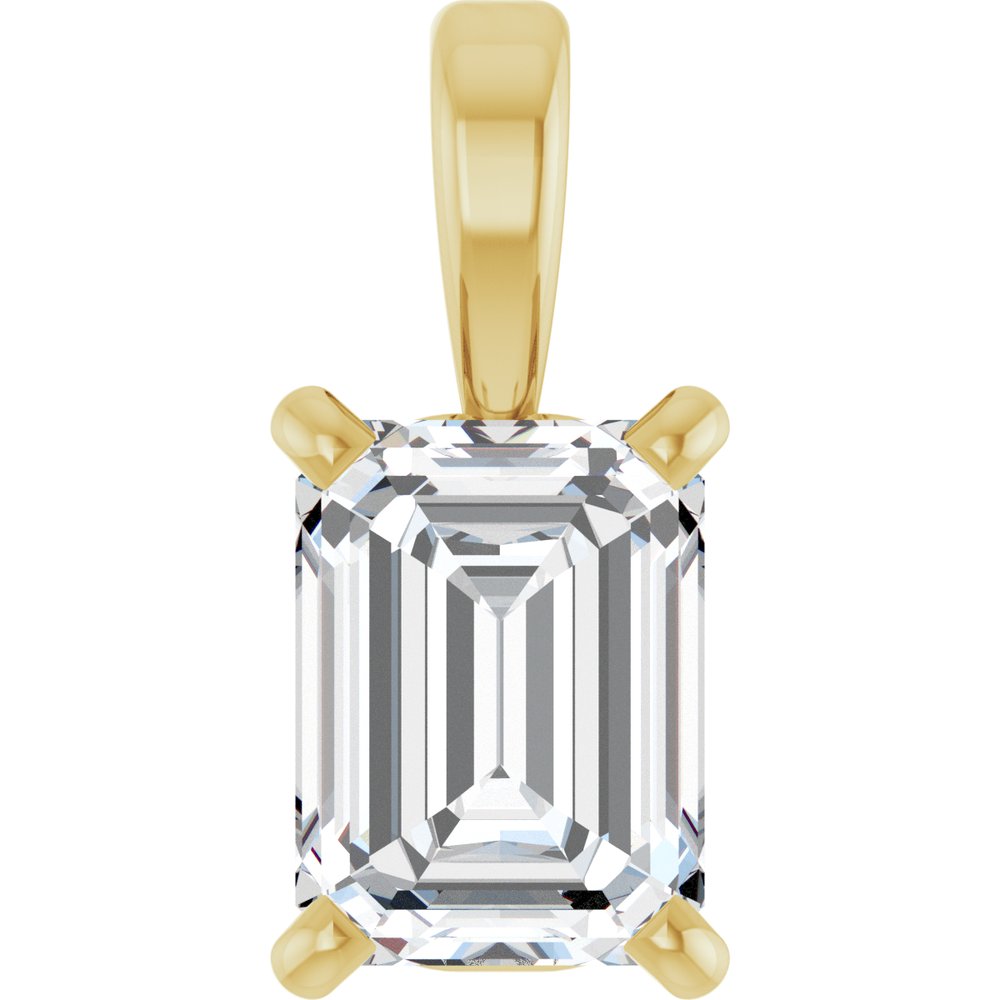 14K Yellow Gold 3/4 CT Lab-Grown Diamond Pendant