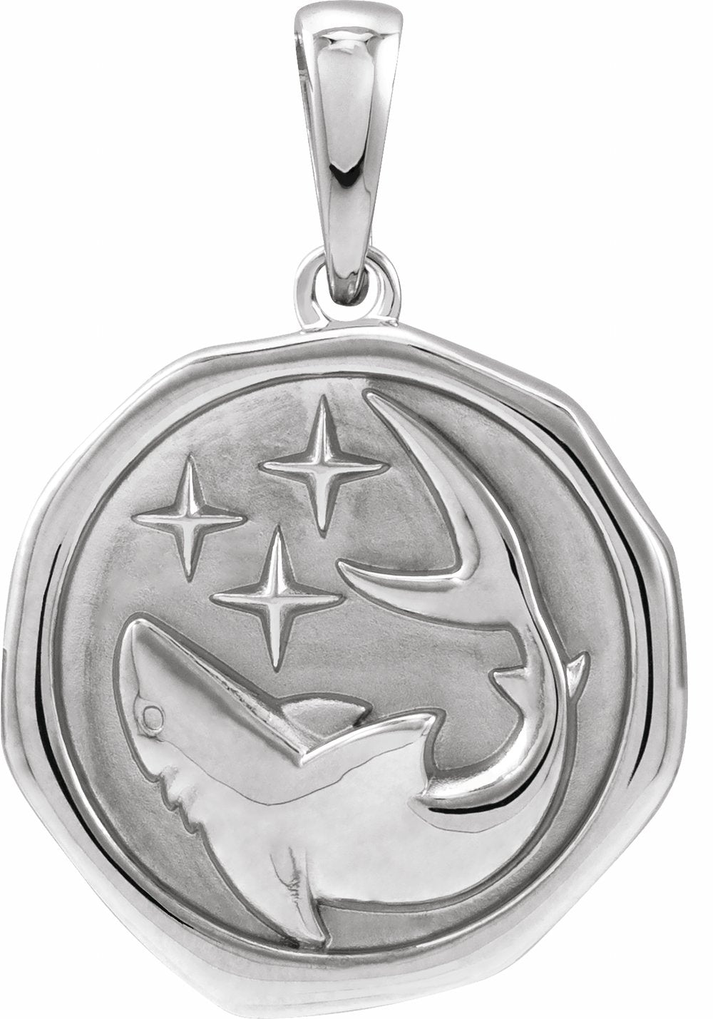Sterling Silver Symbolic Shark Animal Pendant