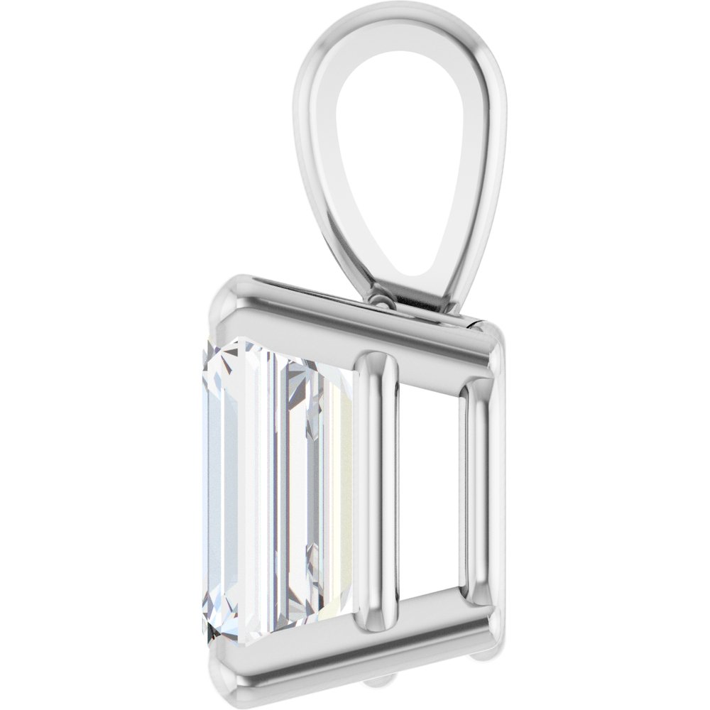 14K White Gold 3/4 CT Lab-Grown Diamond Pendant